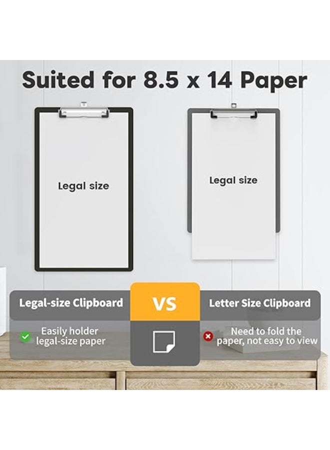 Arabest Legal Size Clipboard Set of 6, 8.5 x 14 Black Plastic Long Clip Board with Low Profile Clip, 9 x 15 in, Suitable for Legal Lawers and Business, School & Office Supplies - Image 4